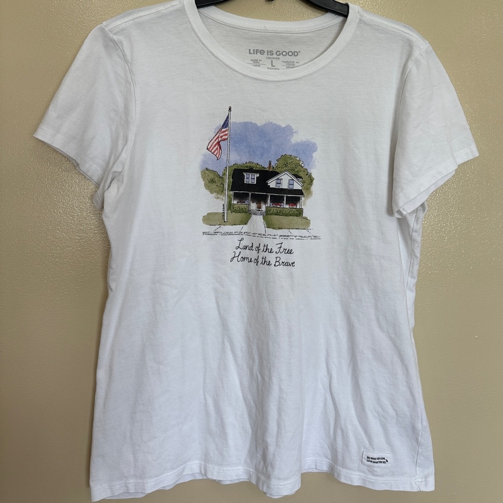Life is Good Patriotic Crusher Tee